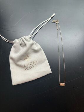 Kendra Scott Rose Gold Horizontal Bar Necklace with Pouch